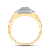 Load image into Gallery viewer, 10kt Yellow Gold Mens Round Diamond Cluster Ring 1/2 Cttw
