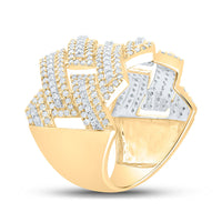 Load image into Gallery viewer, 10kt Two-tone Gold Mens Round Diamond Band Ring 1-3/8 Cttw
