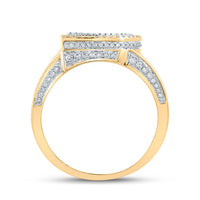 Load image into Gallery viewer, 10kt Two-tone Gold Mens Round Diamond Initial D Letter Ring 1 Cttw
