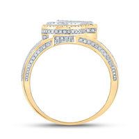 Load image into Gallery viewer, 10kt Two-tone Gold Mens Round Diamond Initial J Letter Ring 1-1/5 Cttw
