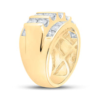 Load image into Gallery viewer, 14kt Yellow Gold Mens Round Diamond Band Ring 4 Cttw
