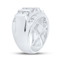 Load image into Gallery viewer, 14kt White Gold Mens Round Diamond Band Ring 4 Cttw
