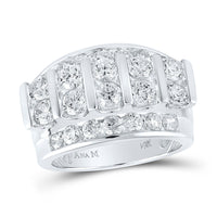 Load image into Gallery viewer, 14kt White Gold Mens Round Diamond Band Ring 4 Cttw
