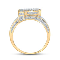 Load image into Gallery viewer, 10kt Two-tone Gold Mens Round Diamond F Initial Letter Ring 1 Cttw
