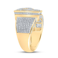 Load image into Gallery viewer, 10kt Two-tone Gold Mens Round Diamond P Initial Letter Ring 1 Cttw
