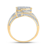 Load image into Gallery viewer, 10kt Two-tone Gold Mens Round Diamond P Initial Letter Ring 1 Cttw
