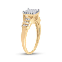 Load image into Gallery viewer, 14kt Yellow Gold Womens Princess Diamond Square Cluster Ring 1/3 Cttw
