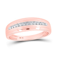 Load image into Gallery viewer, 10kt Rose Gold His Hers Round Diamond Square Matching Wedding Set 3/4 Cttw

