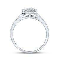Load image into Gallery viewer, 14kt White Gold Emerald Diamond Halo Bridal Wedding Engagement Ring 3/4 Cttw
