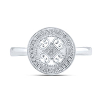 Load image into Gallery viewer, 10kt White Gold Womens Round Diamond Circle Ring 1/10 Cttw
