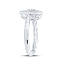 Load image into Gallery viewer, 10kt White Gold Womens Round Diamond Circle Ring 1/10 Cttw

