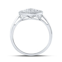 Load image into Gallery viewer, 10kt White Gold Womens Round Diamond Circle Ring 1/10 Cttw
