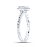 Load image into Gallery viewer, 10kt White Gold Marquise Diamond Halo Bridal Wedding Engagement Ring 1/3 Cttw
