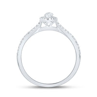 Load image into Gallery viewer, 10kt White Gold Marquise Diamond Halo Bridal Wedding Engagement Ring 1/3 Cttw
