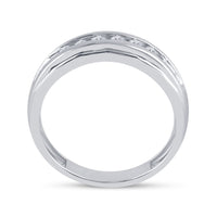 Load image into Gallery viewer, 10kt White Gold Mens Round Diamond Wedding Band Ring 1/4 Cttw
