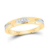 Load image into Gallery viewer, 10kt Yellow Gold His Hers Round Diamond Square Matching Wedding Set 1/3 Cttw
