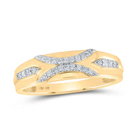 Load image into Gallery viewer, 10kt Yellow Gold His Hers Round Diamond Cluster Matching Wedding Set 1/2 Cttw
