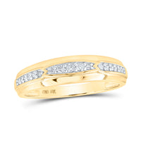 Load image into Gallery viewer, 10kt Yellow Gold His Hers Round Diamond Square Matching Wedding Set 1/2 Cttw
