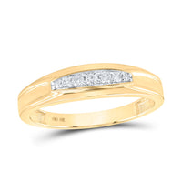Load image into Gallery viewer, 10kt Yellow Gold His Hers Round Diamond Square Matching Wedding Set 1/2 Cttw

