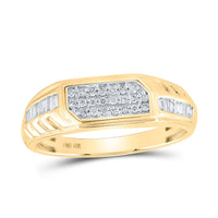 Load image into Gallery viewer, 10kt Yellow Gold His Hers Round Diamond Cluster Matching Wedding Set 1 Cttw
