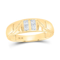 Load image into Gallery viewer, 10kt Yellow Gold His Hers Round Diamond Square Matching Wedding Set 1/2 Cttw
