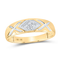 Load image into Gallery viewer, 10kt Yellow Gold His Hers Round Diamond Square Matching Wedding Set 1/2 Cttw
