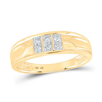 Load image into Gallery viewer, 10kt Yellow Gold His Hers Round Diamond Square Matching Wedding Set 1/2 Cttw
