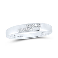 Load image into Gallery viewer, Sterling Silver His Hers Round Diamond Square Matching Wedding Set 1/4 Cttw
