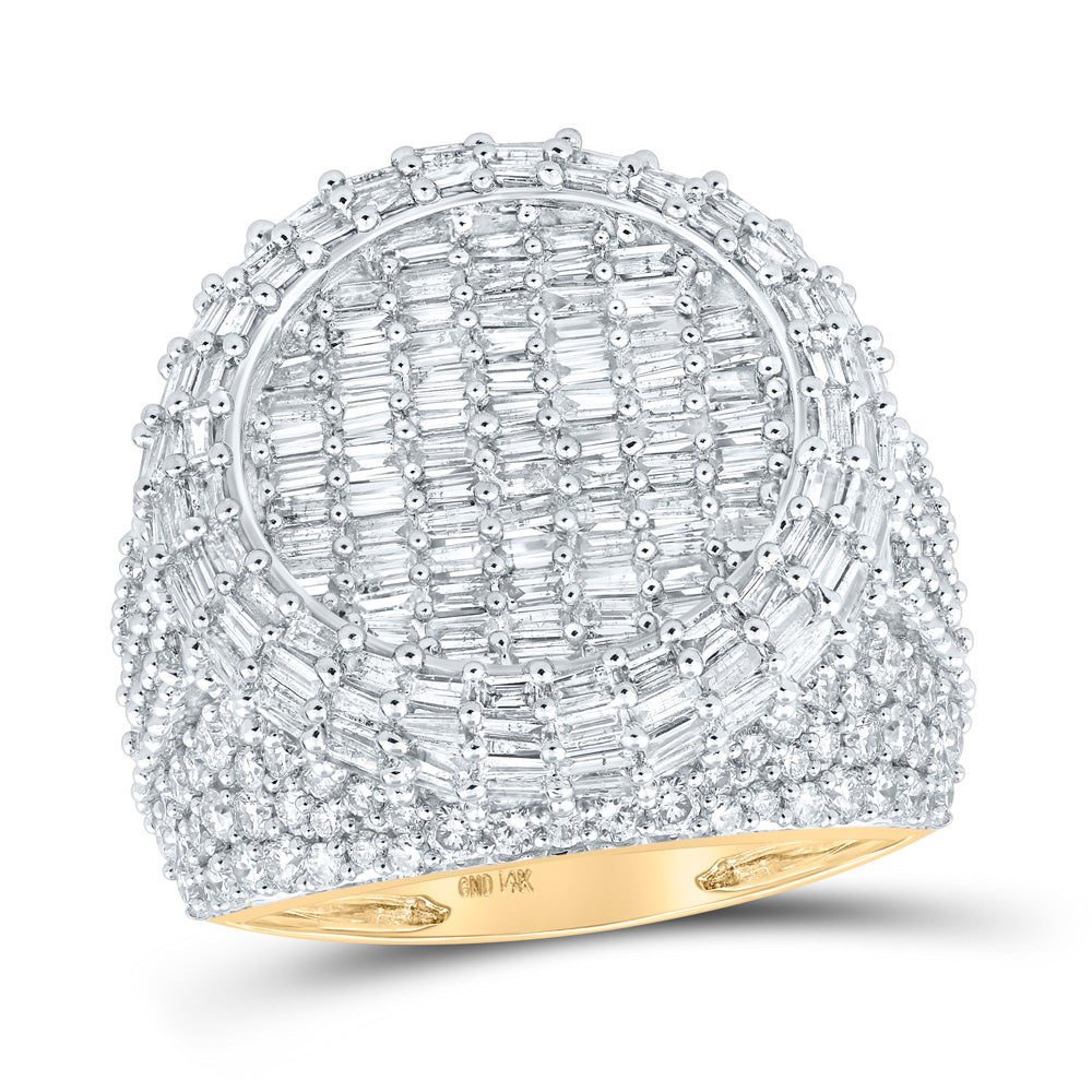 14kt Yellow Gold Mens Baguette Diamond Pinky Circle Ring 4-1/2 Cttw