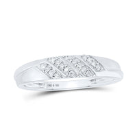 Load image into Gallery viewer, Sterling Silver His Hers Round Diamond Cluster Matching Wedding Set 1/3 Cttw
