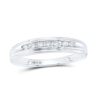 Load image into Gallery viewer, Sterling Silver His Hers Round Diamond Cluster Matching Wedding Set 3/8 Cttw
