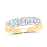 Load image into Gallery viewer, 10kt Yellow Gold His Hers Round Diamond Cluster Matching Wedding Set 1-3/4 Cttw

