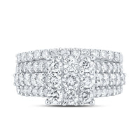Load image into Gallery viewer, 10kt White Gold Round Diamond Bridal Wedding Ring Band Set 2 Cttw
