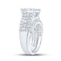 Load image into Gallery viewer, 10kt White Gold Round Diamond Bridal Wedding Ring Band Set 2 Cttw
