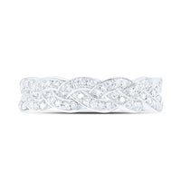 Load image into Gallery viewer, 10kt White Gold Womens Round Diamond Braid Band Ring 1/3 Cttw
