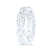 Load image into Gallery viewer, 10kt White Gold Womens Round Diamond Braid Band Ring 1/3 Cttw
