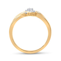 Load image into Gallery viewer, 10kt Yellow Gold Womens Round Diamond 3-stone Promise Ring 1/10 Cttw
