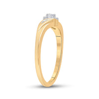 Load image into Gallery viewer, 10kt Yellow Gold Womens Round Diamond 3-stone Promise Ring 1/10 Cttw
