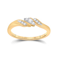 Load image into Gallery viewer, 10kt Yellow Gold Womens Round Diamond 3-stone Promise Ring 1/10 Cttw
