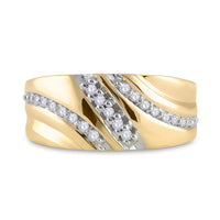 Load image into Gallery viewer, 10kt Yellow Gold Mens Round Diamond Band Ring 1/4 Cttw
