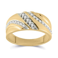Load image into Gallery viewer, 10kt Yellow Gold Mens Round Diamond Band Ring 1/4 Cttw
