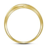 Load image into Gallery viewer, 10kt Yellow Gold Mens Round Diamond Wedding Band Ring 1/8 Cttw
