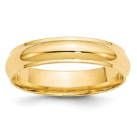 Load image into Gallery viewer, 10k Yellow Gold 5mm Half Round with Edge Wedding Band Size 14
