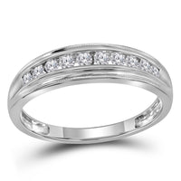 Load image into Gallery viewer, 10kt White Gold Womens Round Diamond Single Row Band Ring 1/4 Cttw
