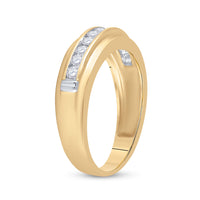 Load image into Gallery viewer, 14kt Yellow Gold Mens Round Diamond Wedding Band Ring 1/2 Cttw

