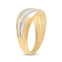 Load image into Gallery viewer, 14kt Yellow Gold Mens Round Diamond Wedding Band Ring 1/4 Cttw
