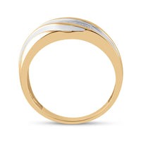 Load image into Gallery viewer, 14kt Yellow Gold Mens Round Diamond Wedding Band Ring 1/4 Cttw
