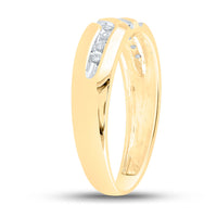 Load image into Gallery viewer, 10kt Yellow Gold Mens Round Diamond Wedding Band Ring 1/8 Cttw
