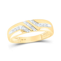 Load image into Gallery viewer, 10kt Yellow Gold Mens Round Diamond Wedding Band Ring 1/8 Cttw
