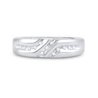 Load image into Gallery viewer, 10kt White Gold Mens Round Diamond Wedding Band Ring 1/8 Cttw
